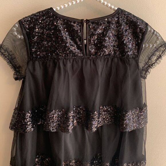 BCBGirls black sequin layered dress size 10 nwt - Picture 6 of 6